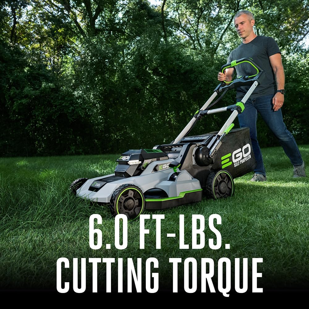 EGO Power+ Electric Lawn Mower  Self-Propelled Cordless with Touch Drive  Includes 56V 7.5Ah Battery and Rapid Charger – LM2125SP