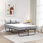 75''x46'' Folding Bed with Mattress for Adults, Large Size Rollaway Folded Bed for Hospital/School/Living Room, Sturdy Frame, Big Space, Comfortable Sleep