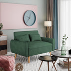 Vongrasig 47" Small Modern Loveseat Sofa, Mid Century Linen Fabric 2-Seat Sofa Couch Tufted Love Seat with Back Cushions and Tapered Legs for Living Room, Bedroom and Small Space (Green)