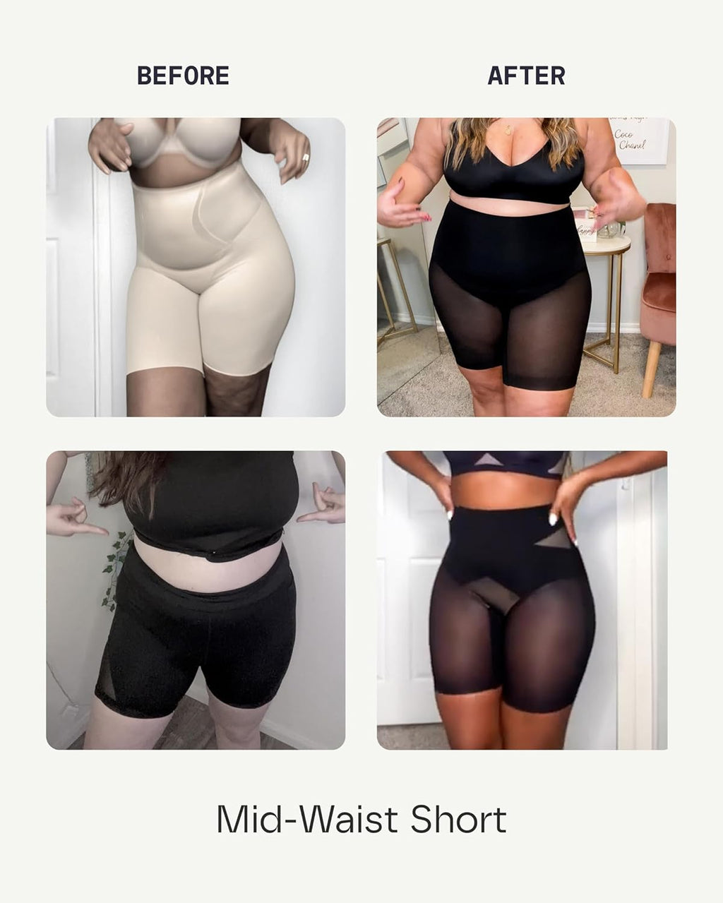 HONEYLOVE Mid-Waist Short - Strong Compression Shapewear for Women