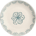 Sango 12-Piece Speckled Stoneware Dinnerware Set for 4- Glossy Plates and Bowls Set with Hand-Painted Floral Pattern, Rustic Ceramic Dish Set, Elegant Dishes for Everyday Dining, Siterra Glazed Garden
