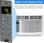 Window Air Conditioner, 6,000 BTU Capacity Covers 250 Sq Ft, Smart Home Compatible with Remote Control and with Wi-Fi Connectivity, Quick Install Window Unit for Bedrooms & Living Spaces