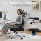 Adjustable Office Chair Computer Chair Ergonomic Desk Chair with Lumbar Support and Headrest High Back Executive Chair with Rolling Function for Home Office Computer Task Seating