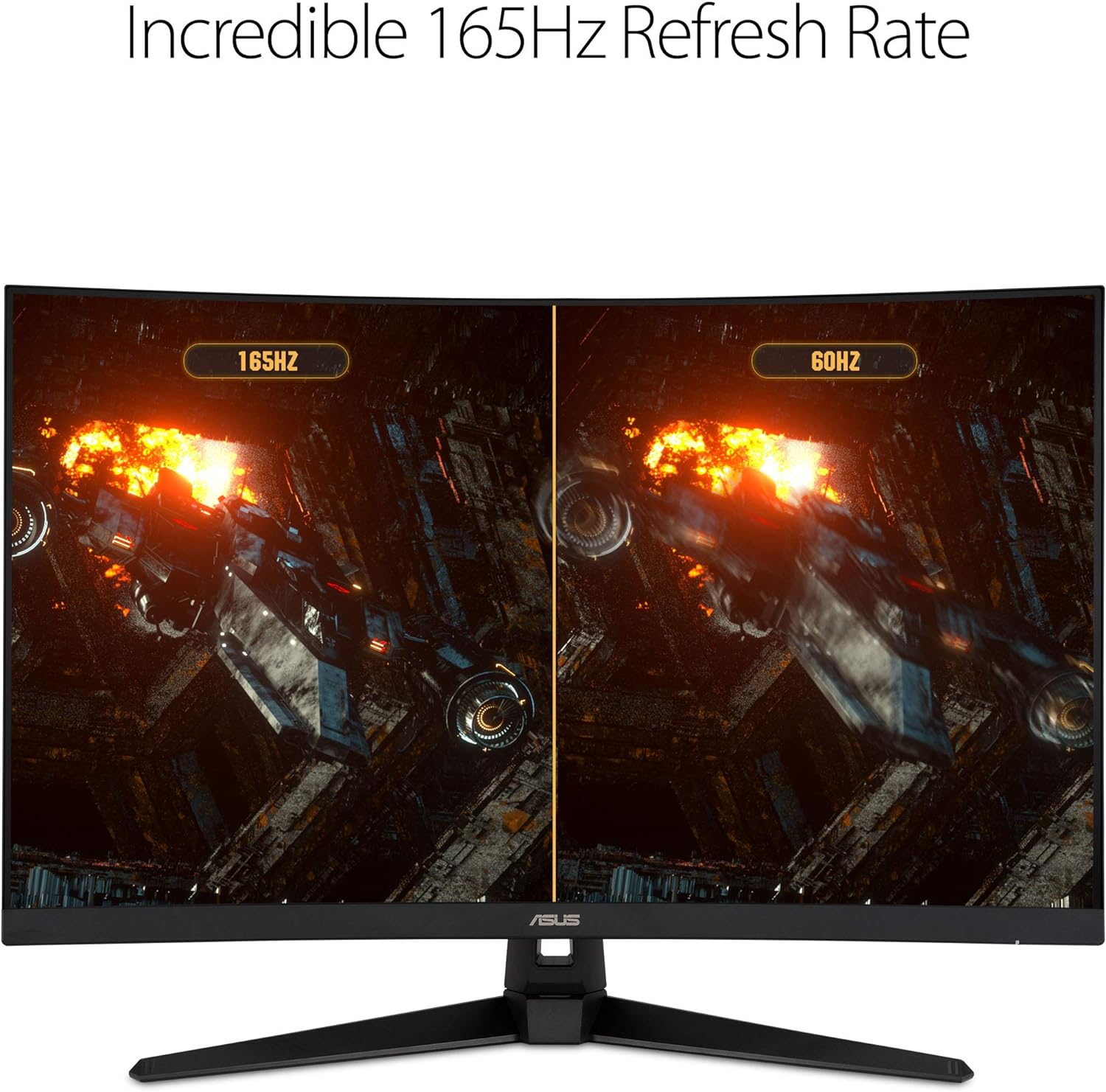 ASUS TUF 32 Inch Curved Gaming Monitor - QHD (2560 x 1440)  165Hz (Supports 144Hz)  1ms  Extreme Low Motion Blur  Speaker  FreeSync Premium  VESA Mountable  DisplayPort  HDMI - VG32VQ1B