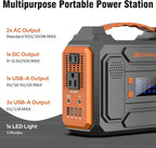 Portable Solar Generator with Panels  300W Power Station with Solar Panel 60W  110V AC Outlet Solar Power Pack Generator  Camping 65W Power Bank with DC for Laptop Smart Device RV Outdoor