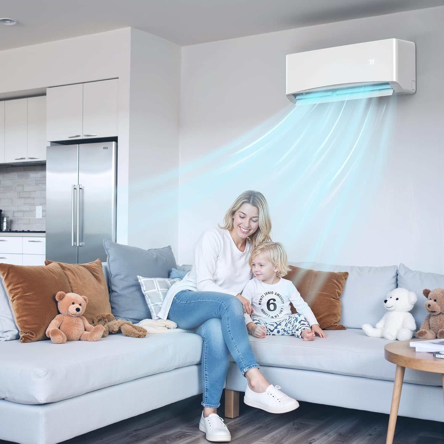 12000BTU Mini Split Air Conditioner& Heater, 17 SEER2 𝟏𝟏𝟓𝐕 Wall-Mounted AC Unit Cools Rooms up to 750 Sq. Ft, Energy Efficient Inverter AC with Heat Pump