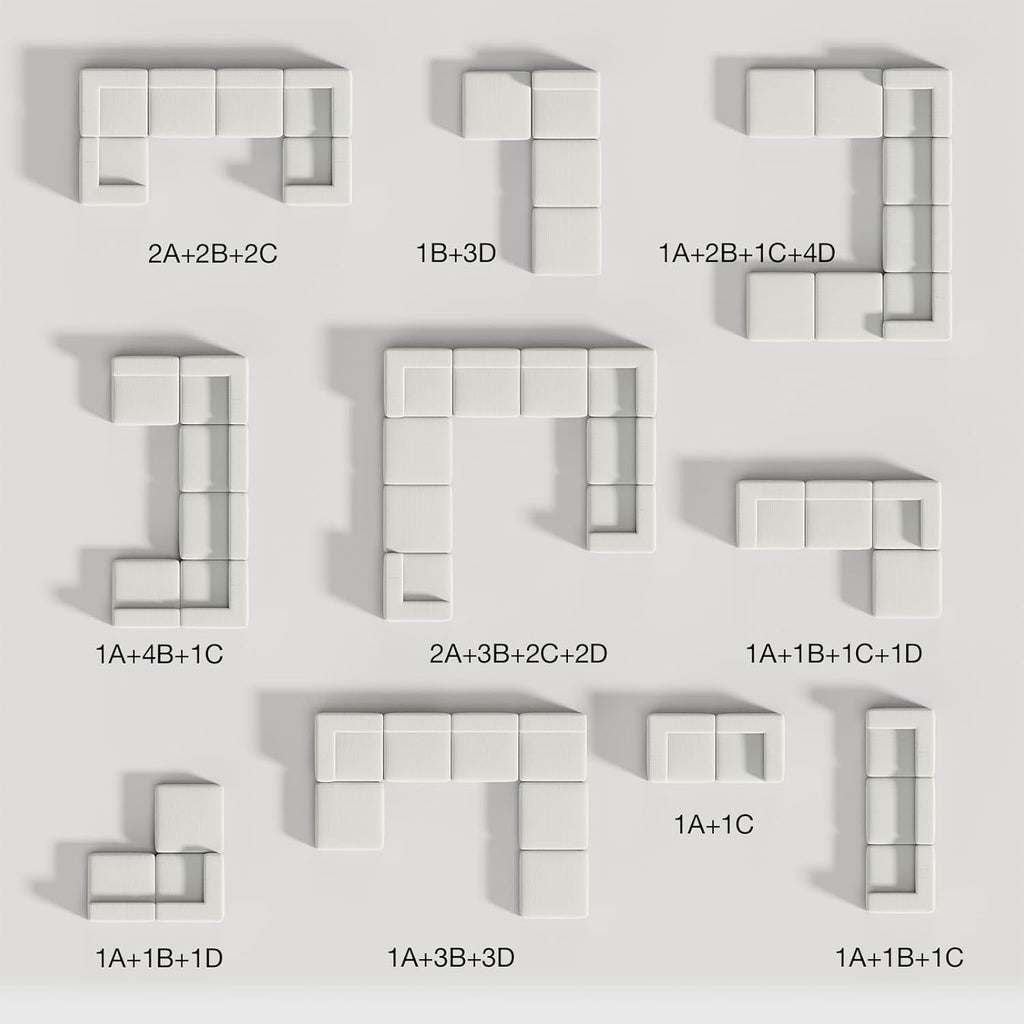 Novilla Modular Sectional Sofa, Modern Cloud Sectional Couch with Smarts Coil® Support, Upholstered Boneless Couch for Living Room Apartments Bedroom, No Assembly Required, Beige (Armless Chair)