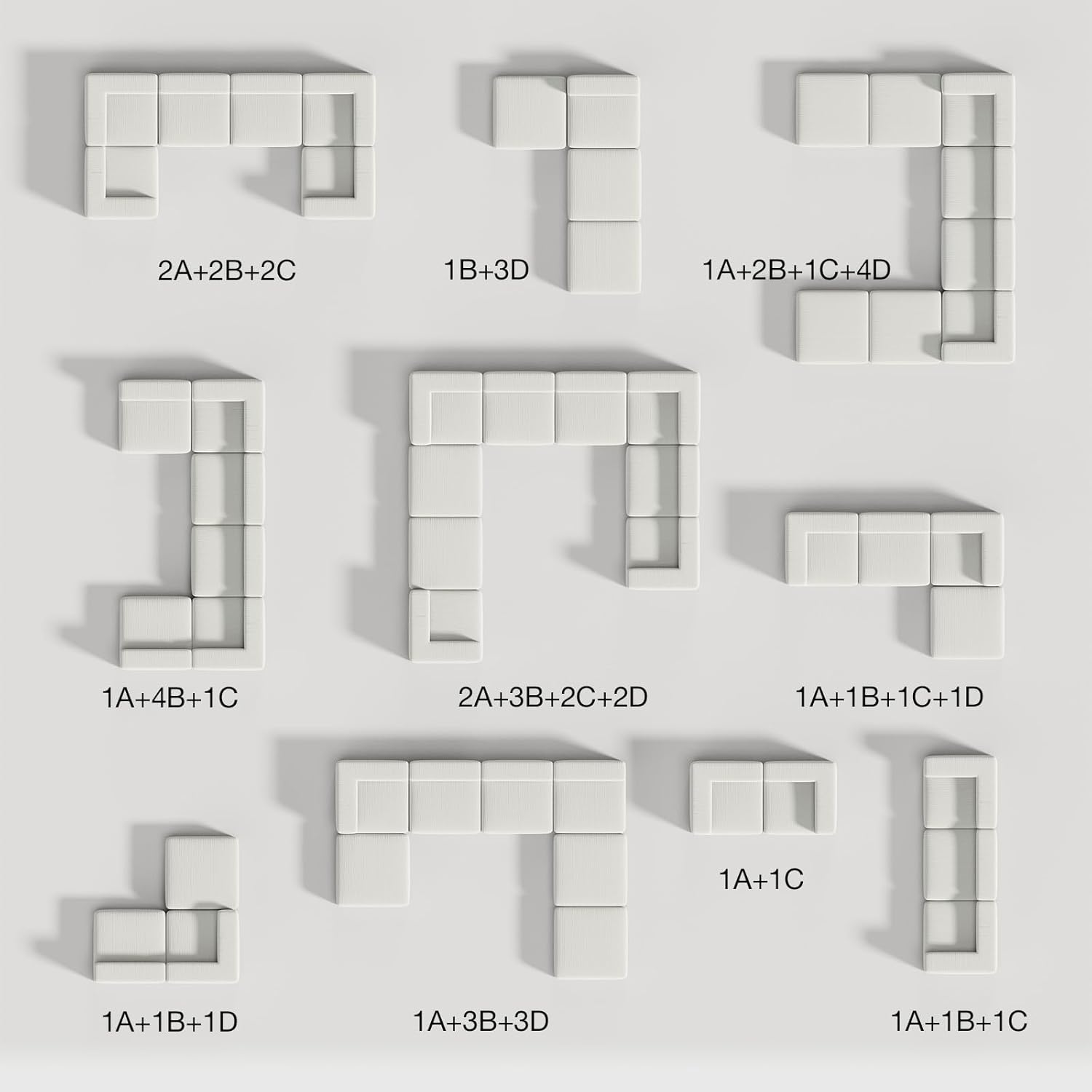Novilla Modular Sectional Sofa, Modern Cloud Sectional Couch with Smarts Coil® Support, Upholstered Boneless Couch for Living Room Apartments Bedroom, No Assembly Required, Beige (Armless Chair)