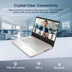 HP 14 Laptop  Quad-Core (Beat i3) 8GB RAM 256GB Storage(128GB UFS + 128GB SD Card) 1-Year Office 365 Copilot AI Computer for Student Study Back to School Win11 w/GM Accessory
