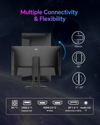 KTC 24 Inch Gaming Monitor 180Hz - 2K 1440P Computer Monitors  Fast IPS Monitor with HDR 400  Adaptive Sync  Up to 185Hz  HDMI 2.0 & Display Port 1.4  Height Adjustable  Vesa Mount  H24T7