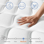 Queen Mattress, 12 Inch Memory Foam Queen Size Mattresses, Hybrid Mattress in a Box with Pocket Spring for Motion Isolation, Pressure Relief, CertiPUR-US, Medium Firm 80"x60"x12"