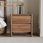CHUWELL Mid Century Nightstand Set of 2 - Bedside Table with 2 Drawers and 4 Sturdy Solid Wood, End Table for for Bedroom (Walnut)