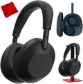 Sony WH-1000XM6 Best Wireless Noise Canceling Headphones  Black Bundle with Deco Gear Pro Audio Headphone Stand in Matte Black/Red