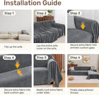 Sectional Couch Covers, 2 Pieces Washable L Shaped Couch Covers Sofa Blanket for Dogs Pet Friendly Sectional Sofa Slipcovers Furniture Covers,71"x 118"+ 71"x 118",(XX-Large,Dark Gray)