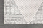 Modern Micro Loop Indoor Area Rugs for Living Room Bedroom Kitchen Geometric Triangle White 9x12 Luxury Durable Low and High Pile Non-Shedding Stain Resistant Soft Area Carpet 9 x 12