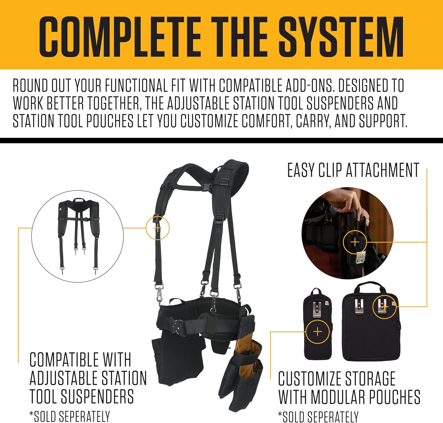 Carhartt Station Tool Belt, Durable, Adjustable Water-Resistant Belt Organizer, Adjustable Tool Belt (Carhartt Brown)