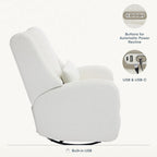 Nurture& The Charleston Wingback Plus – Premium Power Recliner for Nursery | Ergonomic, Stain-Resistant Glider Chair with USB, Lumbar & Head Support – Modern Baby Room Essential