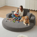 71" Boneless Couch Sofa Bed Oversized Round Couch 2-in-1 Foldable Floor Loveseat Sofa for Living Room and Apartment No Assembly(Gray, 71")
