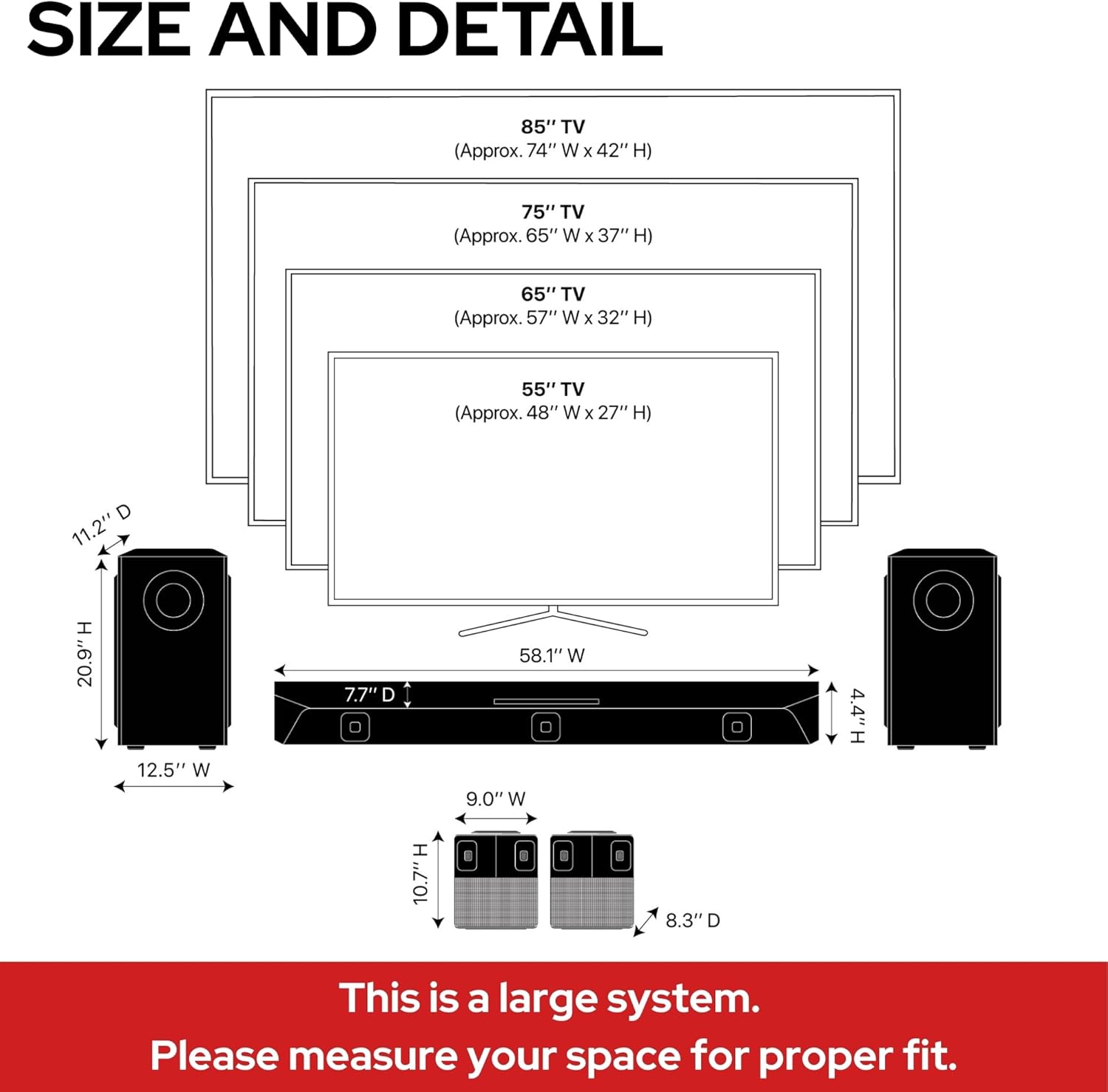 Nakamichi Dragon 11.4.6-Ch Surround System w Dolby Atmos/DTS:X Pro (Pro Cinema Engine)  HiFi AMTs  Dual-Opposing 8" Subs  Bipolar Surr  6 Discrete Height Ch  3000 Watts Max Output. AVR-Grade Soundbar