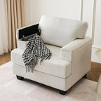 Oversized Accent Chair with Armrest Organizer,Comfy Living Room Chairs with 7.8'' Cushion,Upholstered Mid-Century Armchair,Large Reading Chair for Bedroom Living Room,Office,Chenille