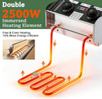 12L Electric Deep Fryer with Basket, 2500W Countertop Oil Fryer with Timer & Adjustable Temperature, Stainless Steel Frying Pot for Home Cooking
