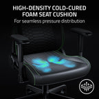 Razer Iskur V2 X NewGen Ergonomic Gaming Chair: Gen-2 EPU Leather with Cooltouch - Lumbar Support - Ultra-Wide Base - Foam Cushions - Adjustable 152 Degree Recline - 2D Armrests - Black/Green