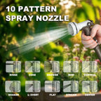 Retractable Garden Hose Reel  5/8 in 100+6 ft  Heavy Duty Wall Mounted Water Hose Reel  Spring Power Automatic Rewind  Any Length Lock  180° Swivel Bracket  10 Pattern Spray Nozzle