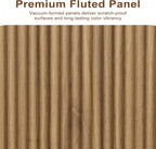 Fluted Sideboard Buffet Cabinet with Storage,63" Modern Credenza Storage Cabinet with Doors and Adjustable Shelves,Wooden Buffet Cabinet for Kitchen,Living Room,Natural Oak