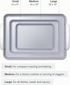 Caraway Non-Stick Ceramic Baking Sheet Trio - Naturally Slick Ceramic Coating - Non-Toxic, PTFE & PFOA Free - 18 x 13 Large, 15 x 10 Medium, & 9" x 13" Small - Black