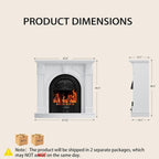 BLANKSPACE 48" Electric Fireplace with Mantel, Tv Stand with Black Birdcage Fire Place Heater and Carved Square Column Design Design for Living Room, Bedroom