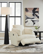 Signature Design by Ashley Tie-Breaker Casual Swivel Glider Recliner with Hidden Storage, White