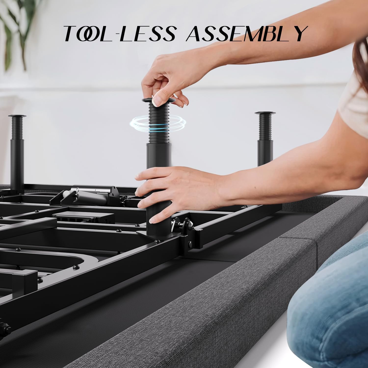 Adjustable Bed Frame Full Size with Massage -Wireless Remote Electric Power Bed Foundation Under-Bed Lighting | Zero Gravity | USB PortsX2 | Height Adjustable Legs