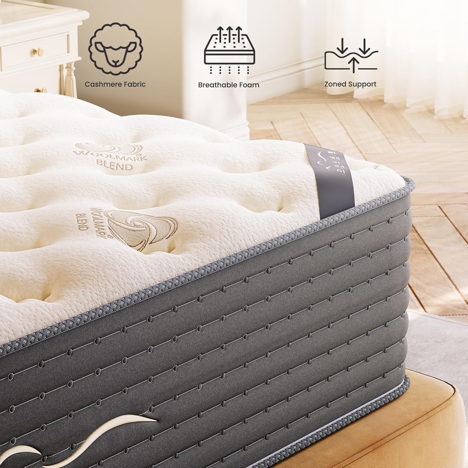 TXO 14 Inch Hybrid King Mattress in a Box, Dual-Sided Medium Firm & Firm, Cooling Gel Memory Foam Mattress, Pocket Springs for Motion Isolation, Pressure Relief, CertiPUR-US Certified