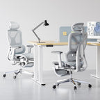 FLEXISPOT ErgoX Premium Ergonomic Office Chair with Footrest- Adjustable 3D Armrests, Dynamic Lumbar Support, Recline & Tilt Function, Mesh Seat, for Home & Office Use,Blue