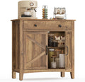 VASAGLE LIRY Collection - Buffet Cabinet, Coffee Bar Cabinet with a Drawer, Adjustable Shelf, Sideboard Storage with Cable Hole, Drawer Divider, Honey Brown UBBK341K01