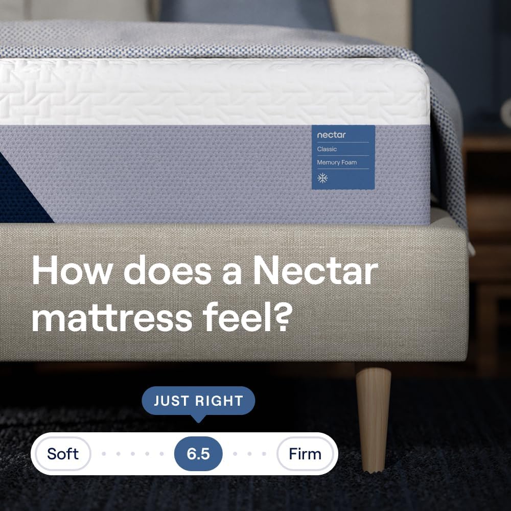 Nectar Classic 12” Cal King Mattress - Medium Firm - Contouring Memory Foam - Cooling Top Layer - Back Pain Relief - Mattress in a Box - 365-Night Trial & Forever Warranty