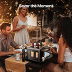 Ca'Lefort Electric Wine Chiller - 46-64°F Wine Cooler for 2 Standard Bottles (3.6" Dia.), All-in-1 Set Electric Opener & 2 Glasses, Perfect for Red, White, Champagne at Home/Office, Gift for Men Women