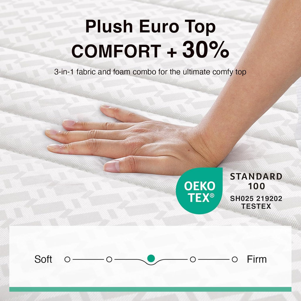 Novilla 12 Inch King Size Mattress in a Box, Hypoallergenic & Back Pain Relief, Hybrid King Mattresses with Smarts Coils, Fiberglass Free CertiPUR-US Certified Colchones No Box Spring Needed