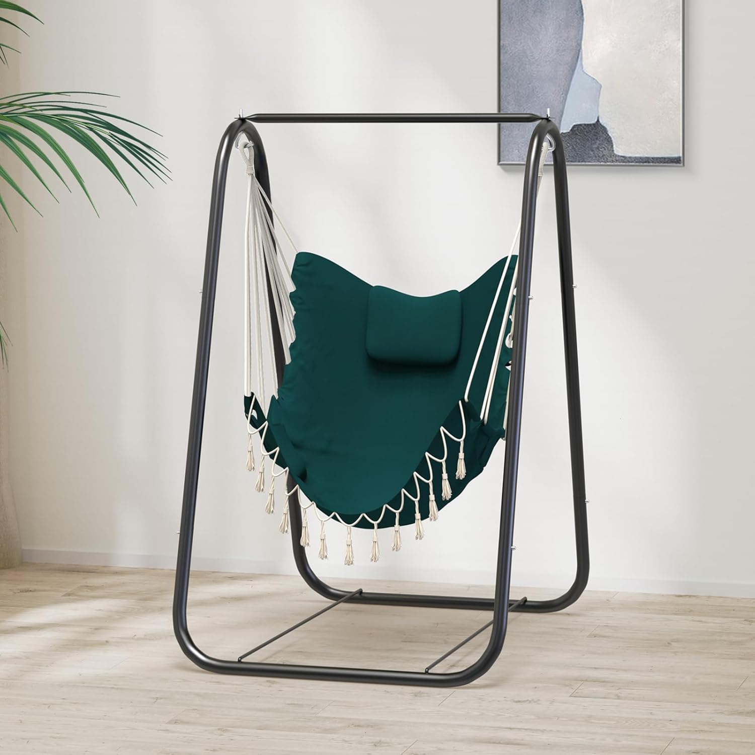 G TALECO GEAR Hammock Chair with Stand,Heavy-Duty and Rustproof Hanging Chair with Stand,Hammock Swing Chair Stand,for Indoor Outdoor Patio Yard Garden Porch (Green)
