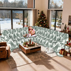 1OO% Waterproof Sectional Couch Covers for Dogs L Shaped Corner Sofa Cover Washable Chenille Sofa Slipcovers Blanket Modern Jacquard Pet Furniture Protector (91"x252", Sage Green)