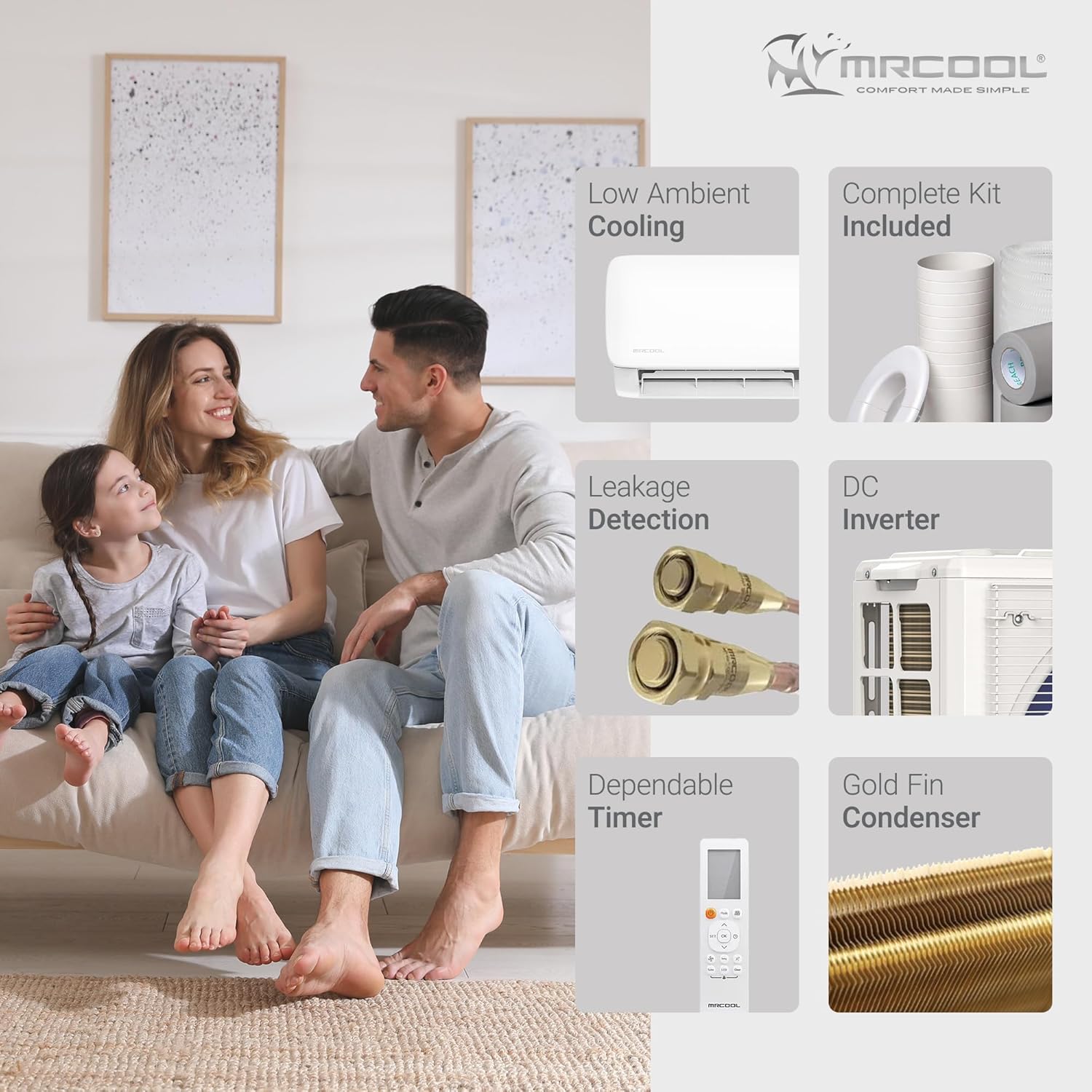 MRCOOL 24000 BTU 230V Ductless Inverter Mini Split Air Conditioner & Heat Pump System, Easy Pro Series - Wall-Mounted AC Unit w/ Heating and Cooling for Home, Office & Commercial Space