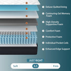 Sleepmax Extra Firm Queen Size Mattress 12 Inch - Deep Sleep Hybrid Mattress Pressure Relief - Cooling Bed in a Box for Back & Side Sleepers - 365-Night Trial, Forever Warranty, Fiberglass-Free