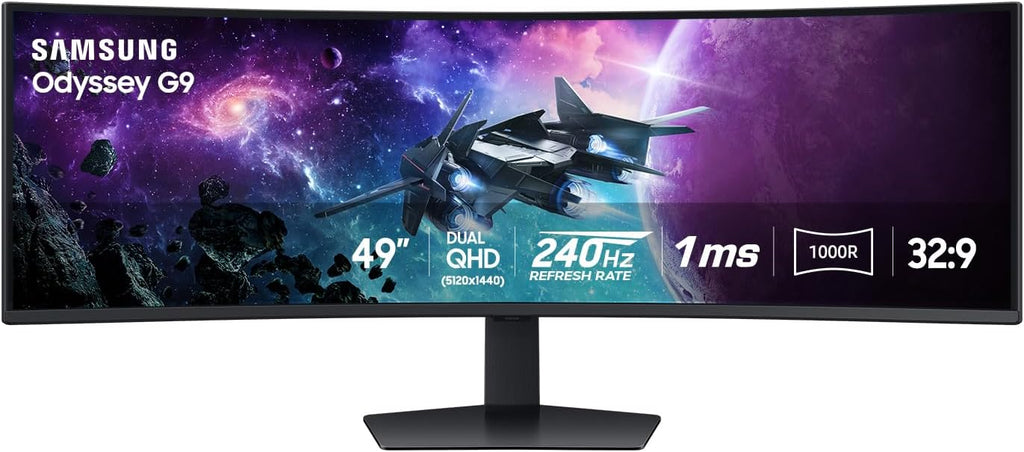 SAMSUNG 49" Odyssey G9 (G95C) Series DQHD 1000R Curved Gaming Monitor  240Hz  1ms(GtG)  DisplayHDR 1000  AMD FreeSync Premium Pro  Eye Saver Mode  Auto Source Switch+  LS49CG950ENXZA  2024