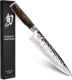Shun Cutlery Premier Chef's Knife 8”, Thin, Light Kitchen Knife, Ideal for All-Around Food Preparation, Authentic, Handcrafted Japanese Knife, Professional Chef Knife