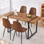 Dining Table Set for 4 .Dinner Table Set for 4 .55'' Kitchen Table and Suede Nap Fabic Chairs Set of 4, 5 Piece Dining Table Set for Kitchen Dining Room