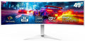 CRUA 49" White Curved Monitor | DQHD(5120 * 1440)  120Hz  1500R  32:9  AMD FreeSync  120% sRGB  Height Adjustable Ultra-Wide Screen Computer Monitors  HDMI 2.1 & DP 1.4  Wall Mount Install
