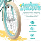 20 Inch Girls Bike, Single Speed Kids' Bicycles with Basket and Kickstand, Kids Beach Cruiser Bike for Girls, Adjustable Seat, Multiple Colors