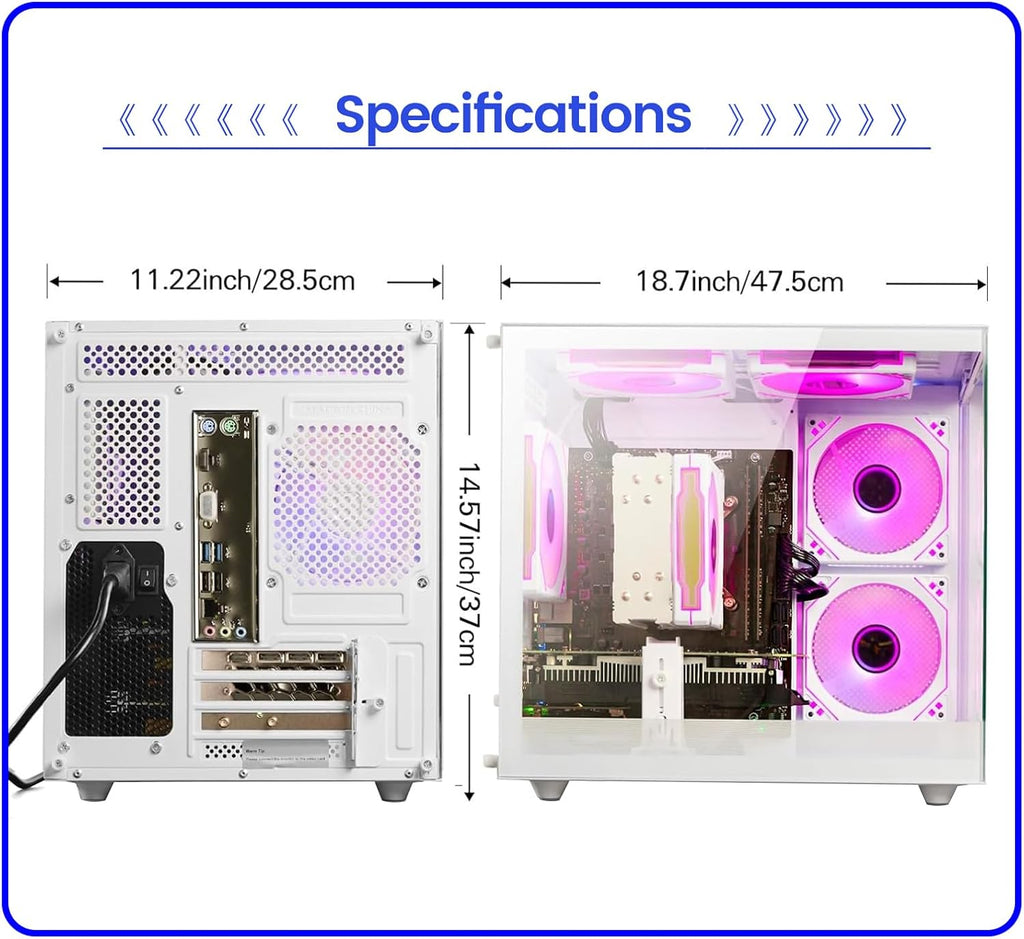 Gaming PC Desktop Computer - Ryzen 5 5500 (6Core 12Threads Up to 4.2G) Radeon RX 6500XT 4GB  16GB DDR4 RAM  512GB NVME SSD  Wi-Fi 6  Prebuilt Tower Computer for Home and Office