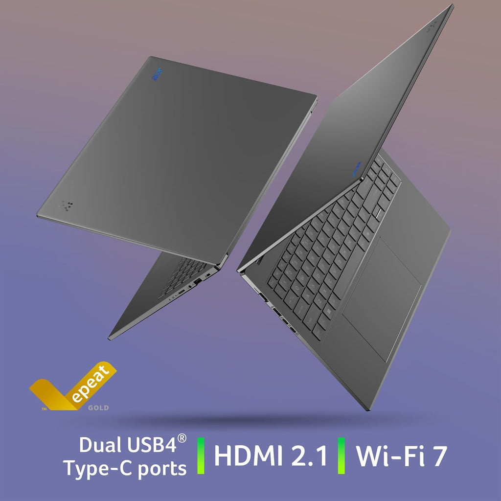 acer Aspire 16 AI Copilot+ PC | 16" WUXGA 120Hz Multi-Touch Display | Snapdragon X X1-26-100 | NPU: 45 Tops - GPU: Up to 1.7 TFLOPs | 16GB LPDDR5X | 512GB PCIe Gen 4 SSD | Wi-Fi 7 | A16-11MT-X669