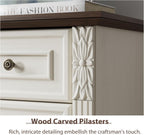 BLANKSPACE Farmhouse Dresser with 6 Drawers, Antique White Dresser for Bedroom, Hallway, Living Room, or Office Storage